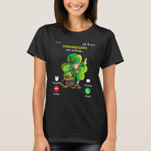 Shenanigans Is Calling Fun St Patrick's Day Shamro T-Shirt