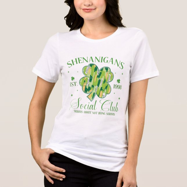 Shenanigans Social Club Est 1998 St Patrick’s Day  Tri-Blend Shirt (Front)
