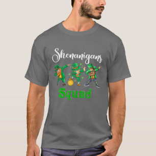 Shenanigans Squad Funny Patrick's Day Dabbing Lepr T-Shirt