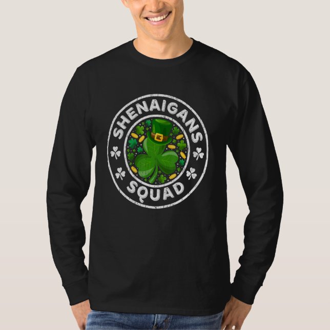 Shenanigans Squad Funny St Patrick's Day Matching  T-Shirt (Front)