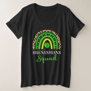 Shenanigans Squad  Funny St Patricks Day Rainbow  Plus Size T-Shirt