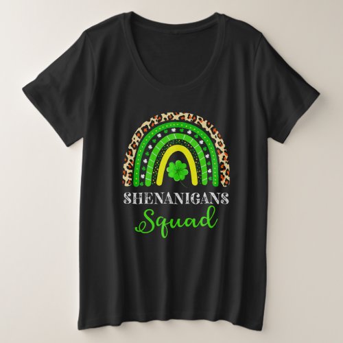 Shenanigans Squad  Funny St Patricks Day Rainbow  Plus Size T_Shirt