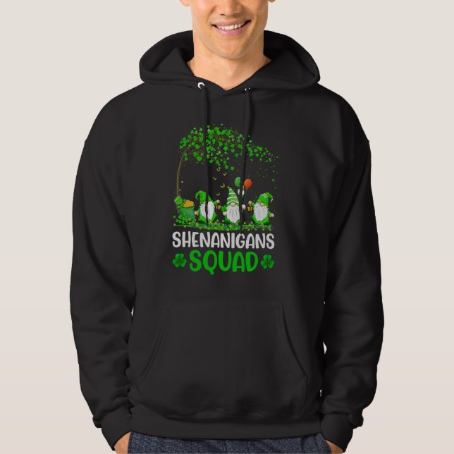 Shenanigans Squad Gnome Shamrock St Patricks Day  Hoodie (Front)