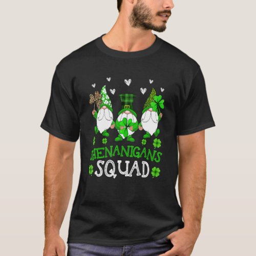 Shenanigans Squad Gnomes Green Proud Irish Funny T-Shirt