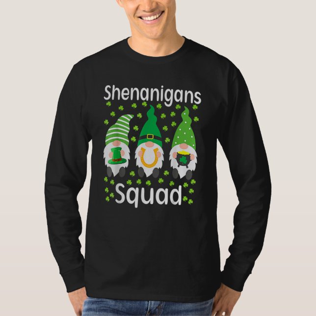 Shenanigans Squad Gnomes Shamrock Happy St Patrick T-Shirt (Front)