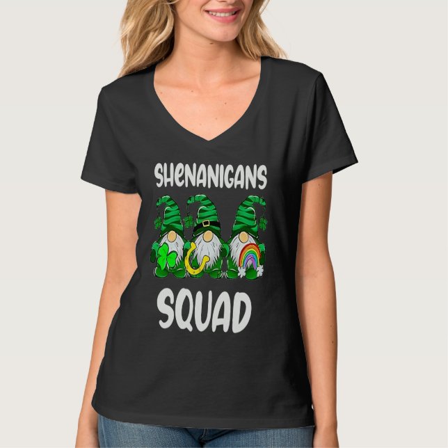 Shenanigans Squad Gnomes St Patrick's Day Men Wome T-Shirt (Front)