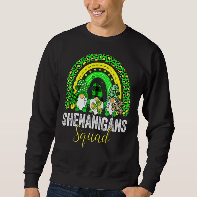 Shenanigans Squad Irish Gnomes Rainbow St Patrick' Sweatshirt (Front)