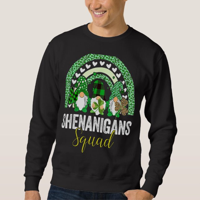 Shenanigans Squad Irish Gnomes Rainbow St Patrick' Sweatshirt (Front)