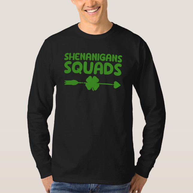 Shenanigans Squad Irish St Patricks Day Shamrock T-Shirt (Front)