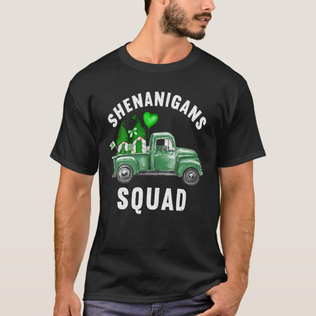 Shenanigans Squad Irish Tee Funny Gnomes Saint Pat (Front)