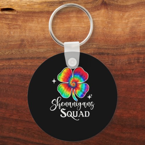 Shenanigans Squad Irish Tie Dye St Patricks Day  Keychain