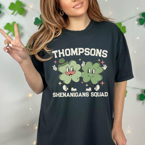 Shenanigans Squad Retro Custom St Patricks Day T_Shirt