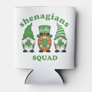 Shenanigans Squad St. Patrick's Day Gnomes Can Cooler