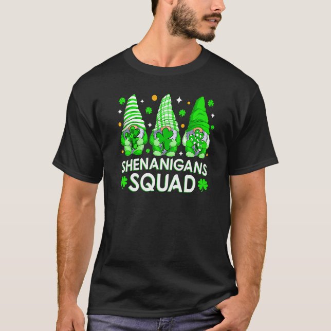 Shenanigans Squad St Patrick's Day Gnomes Gnomies  T-Shirt (Front)