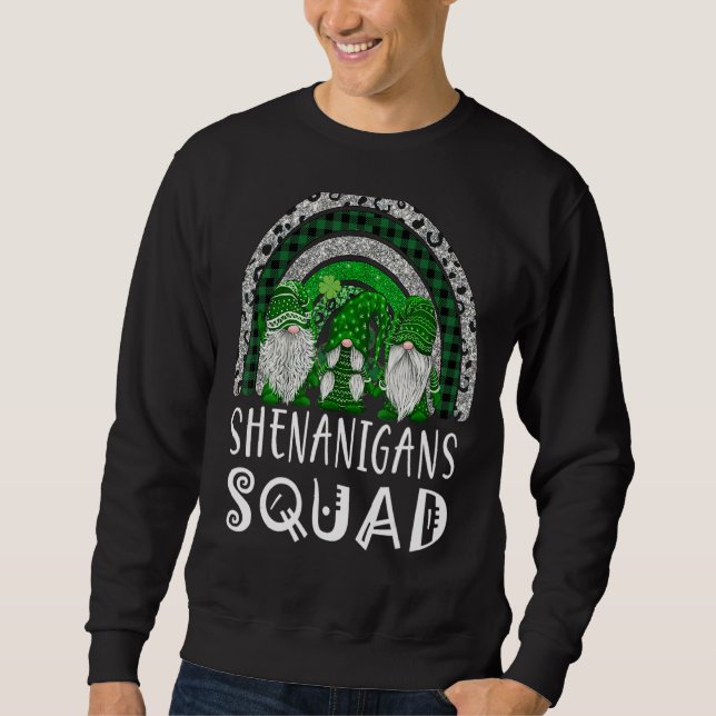 Shenanigans Squad St Patricks Day Gnomes Green Pro Sweatshirt (Front)