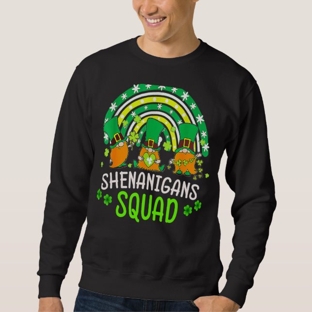 Shenanigans Squad St Patricks Day Gnomes Green Pro Sweatshirt (Front)