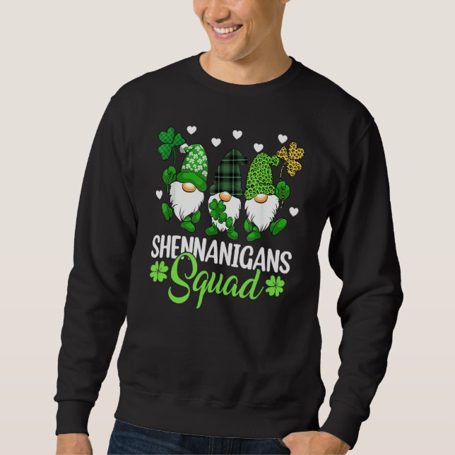 Shenanigans Squad St Patricks Day Gnomes Green Pro Sweatshirt (Front)