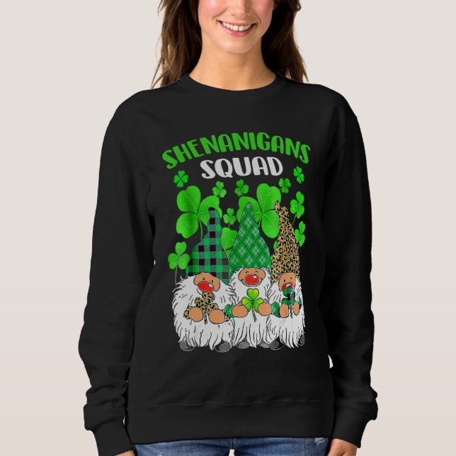 Shenanigans Squad St Patricks Day Gnomes Green Pro Sweatshirt (Front)