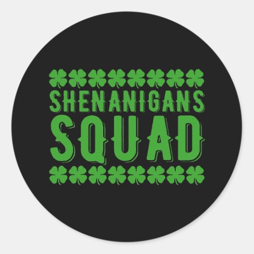 Shenanigans Squad St Patricks Day Gnomes Irish Classic Round Sticker