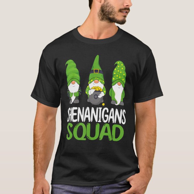 Shenanigans Squad St Patricks Day Gnomes St Patric T-Shirt (Front)
