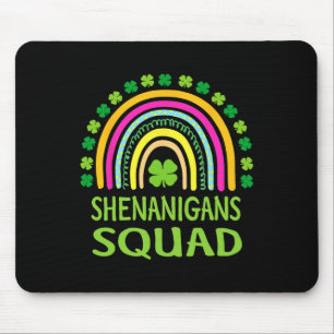 Shenanigans Squad St Patrick's Day Rainbow Shamroc Mouse Pad