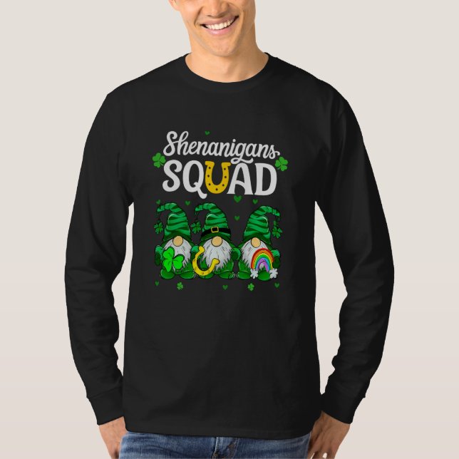 Shenanigans Squad Teachers St Patricks Day Gnomes T-Shirt (Front)