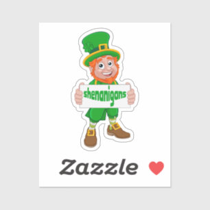 Shenanigans St. Patrick's Day Leprechaun St Pattys Sticker