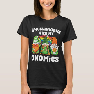 Shenanigans With My Gnomies Clover Field Irish T-Shirt