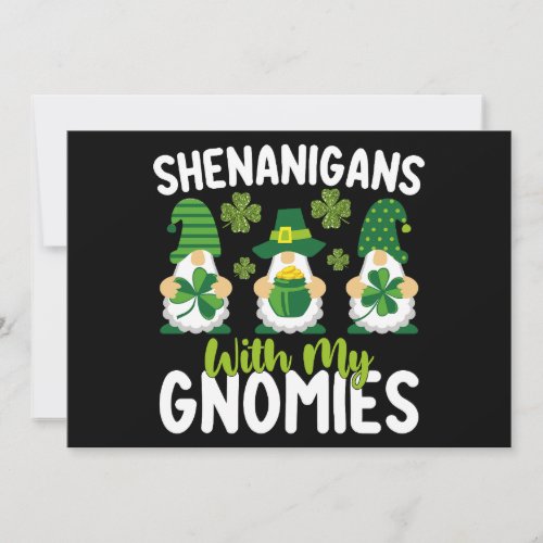 Shenanigans With My Gnomies Gnome St Patricks Day Invitation