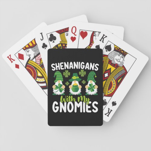 Shenanigans With My Gnomies Gnome St Patricks Day Playing Cards