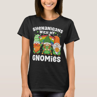 Shenanigans With My Gnomies St Patricks Shamrock T-Shirt