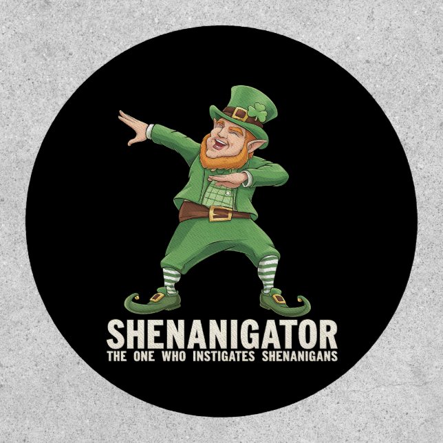 Shenanigator Dabbing Leprechaun St Patrick's Day Patch (Front)