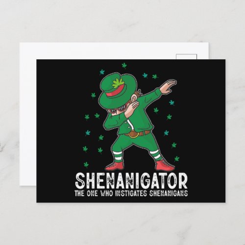 Shenanigator Dabbing St Patricks Day Shenanigans  Holiday Postcard