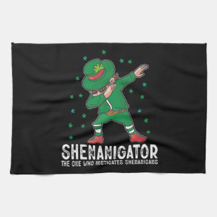 Shenanigator Dabbing St Patrick's Day Shenanigans  Kitchen Towel