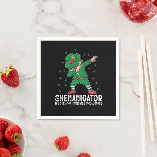 Shenanigator Dabbing St Patrick's Day Shenanigans  Napkins (Insitu)
