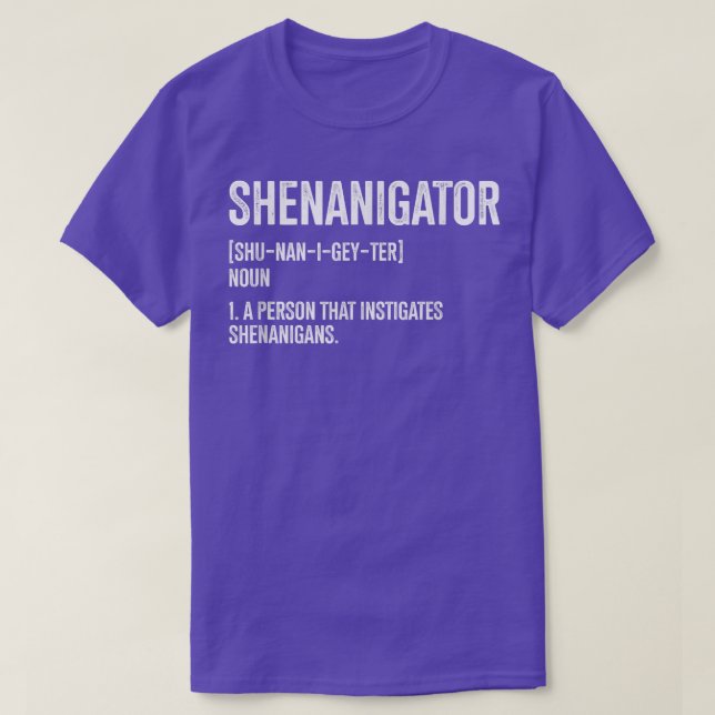 Shenanigator Definition Funny Drinking Lover Coupl T-Shirt (Design Front)