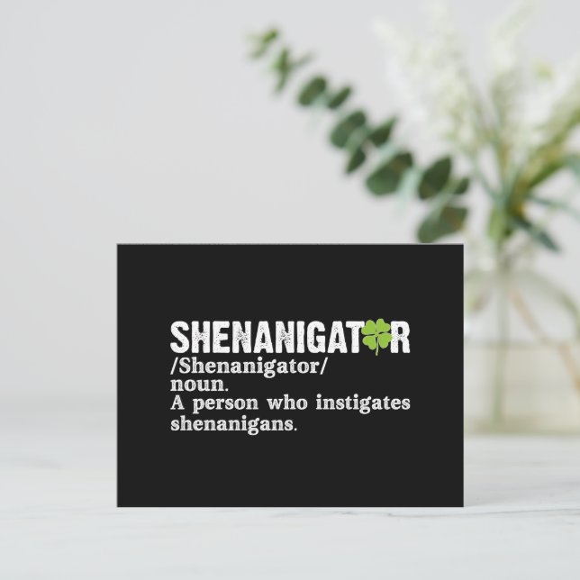 Shenanigator Definition St Patricks Day Postcard (Standing Front)