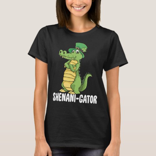 Shenanigator Saint Patrick Day Irish Alligator She T_Shirt