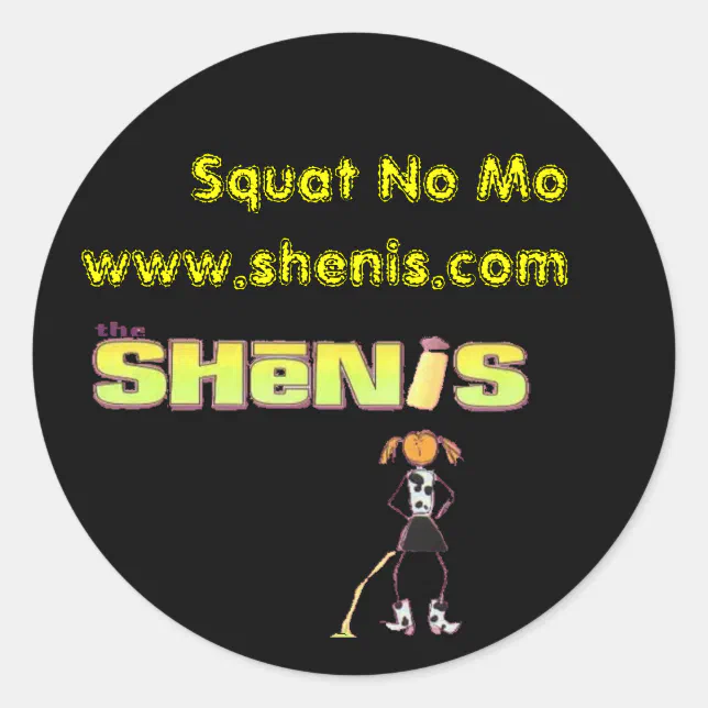 Shenis, Squat No Mo Classic Round Sticker | Zazzle