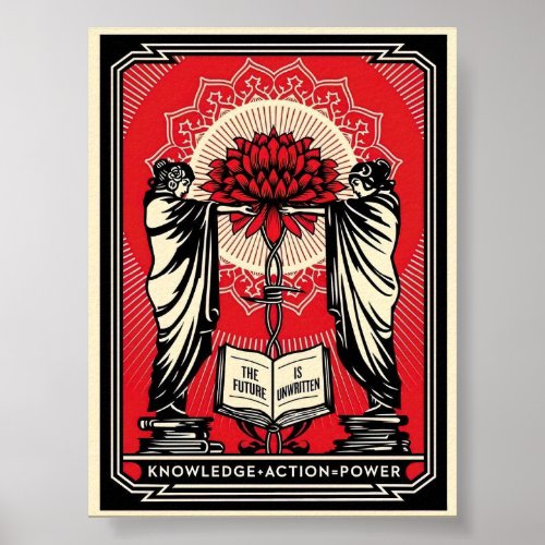 Shepard Fairey Screen Print Knowledge   Action Red