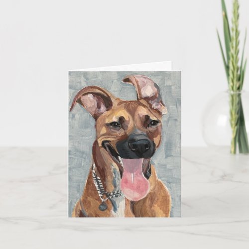 Shepard Mix Hand_Painted on Canvas Note Card