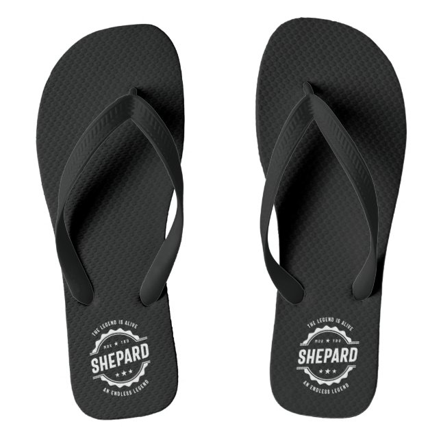Shepard Personalized Name Birthday Gift Flip Flops (Footbed)