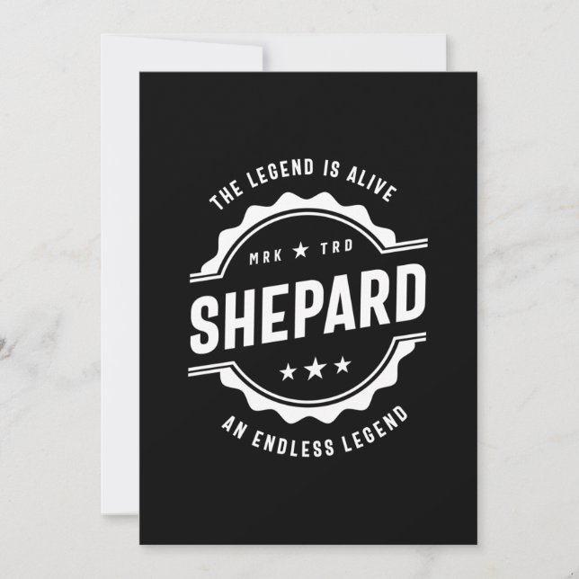 Shepard Personalized Name Birthday Gift Invitation (Front)