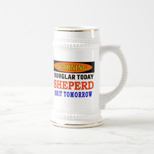 SHEPERD WARNING BEER STEIN
