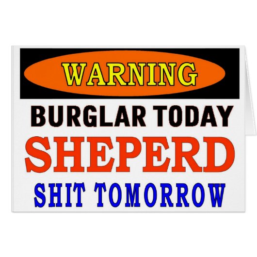 SHEPERD WARNING CARDS (Front Horizontal)