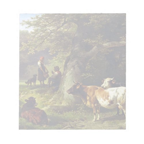 Shepherd and Cow Herd At the Pond Notepad