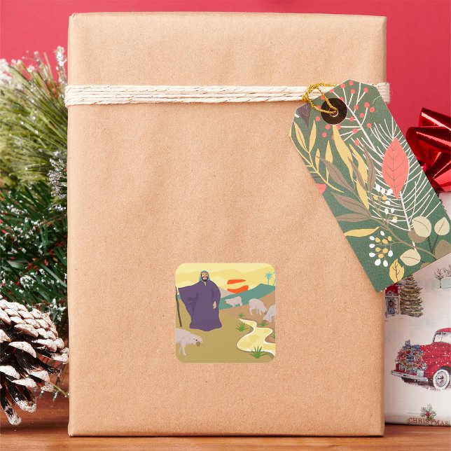 Shepherd And His Flock Square Sticker (Creator Uploaded)