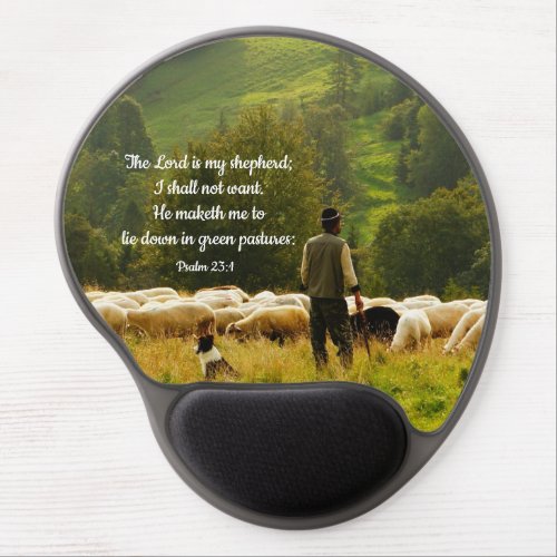 Shepherd and His Sheep Flock Gel Mouse Pad