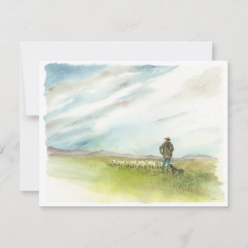 Shepherd and sheep All Occasion Note Card