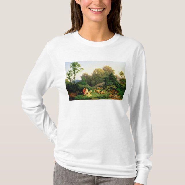 Shepherd and Shepherdess in a German landscape T-Shirt (Front)
